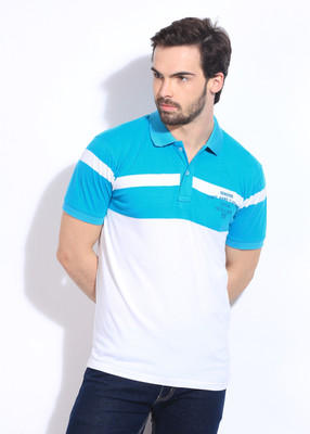 

Scullers Striped Men's Polo Neck White, Blue T-Shirt, Yellow