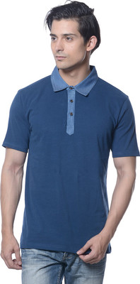 

Carve Solid Men' Polo Neck Blue T-Shirt
