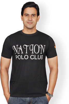 

Nation Polo Club Solid Men's Round Neck Black T-Shirt