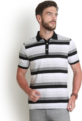 

Blackberrys Striped Men's Polo Neck Black T-Shirt