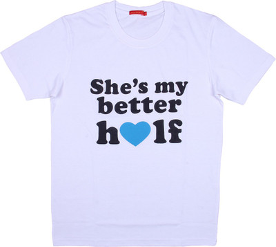 

Vivid Bharti Printed Men's Round Neck White T-Shirt