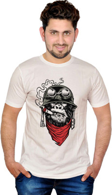 

INKIT Graphic Print Men's Round Neck White T-Shirt