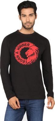

SayItLoud Graphic Print Men's Round Neck Black, Red T-Shirt