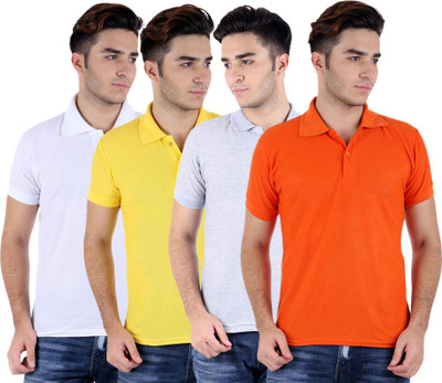

Sanvi Traders Solid Men Polo Neck Multicolor T-Shirt(Pack of 4