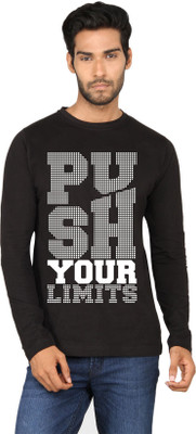 

SayItLoud Printed Men' Round Neck Black T-Shirt