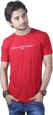 

Spur Printed Men' Round Neck Red T-Shirt