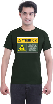 

Tantra Graphic Print Men's Round Neck Dark Green T-Shirt, Army green