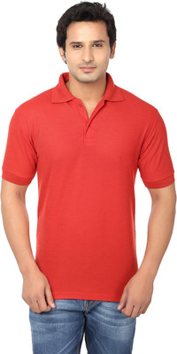

AWA Solid Men's Polo Neck Red T-Shirt