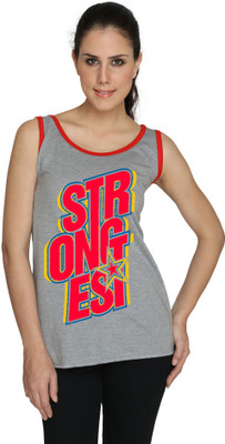 

SayItLoud Graphic Print Women's Round Neck Grey, Red T-Shirt