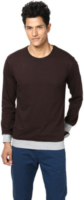 

Unisopent Designs Solid Men's Round Neck Brown, Grey T-Shirt