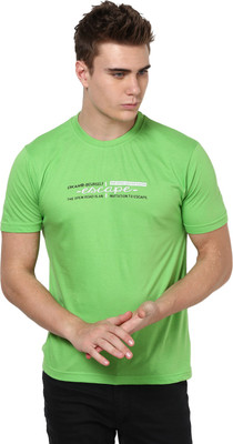 

Okane Printed Men' Round Neck Green T-Shirt, N.green