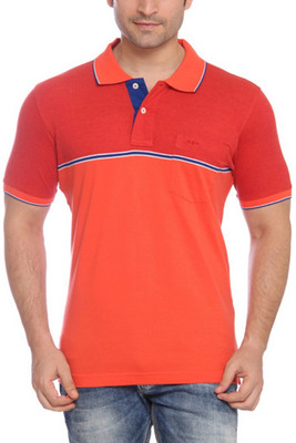 

ColorPlus Solid Men's Flap Collar Neck Orange T-Shirt