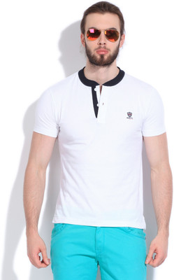 

Mufti Solid Men's Henley White T-Shirt, 02-white