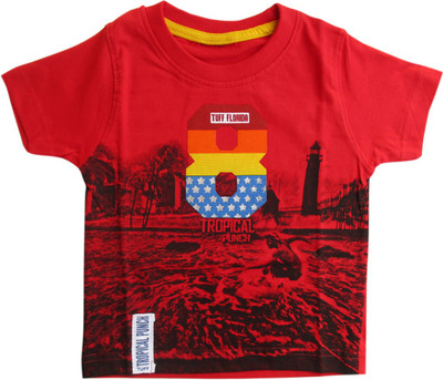 

Globe Boys Graphic Print Cotton T Shirt(Red, Pack of 1