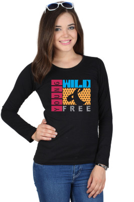 

SayItLoud Graphic Print Women' Round Neck Black T-Shirt