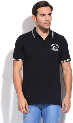 

Puma Solid Men's Polo Neck Black T-Shirt