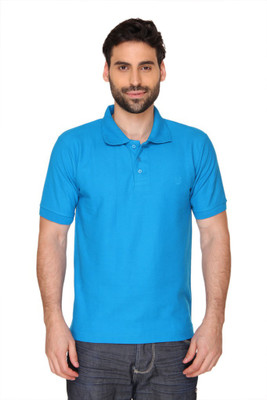 

Blacksmith Solid Men's Polo Neck Blue T-Shirt