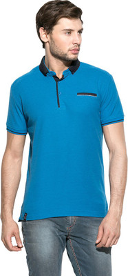 

Mufti Solid Men's Polo Neck Grey T-Shirt, Blue