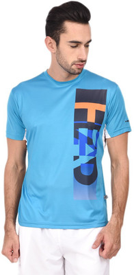 

Head Self Design Men's Round Neck Blue T-Shirt