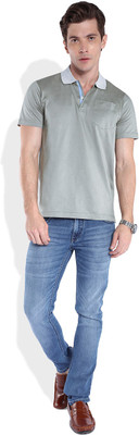 

Park Avenue Solid Men's Polo Neck Grey T-Shirt