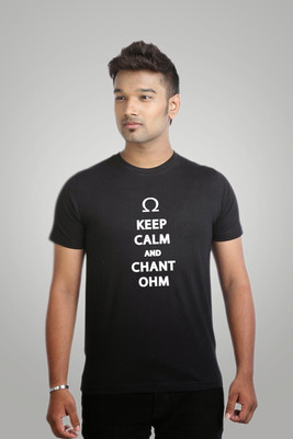 

Campus Sutra Printed Men Round Neck Black T-Shirt
