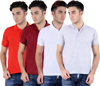 

Sanvi Traders Solid Men Polo Neck Multicolor T-Shirt(Pack of 4