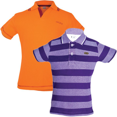 

Gkidz Boys Solid Cotton T Shirt(Multicolor, Pack of 2, Purple