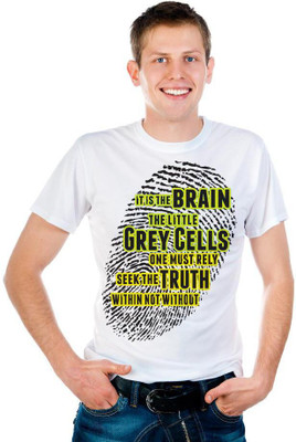 

6th Cross Graphic Print Men's Round Neck White T-Shirt