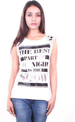 

AR2 Embroidered Women's Round Neck White T-Shirt