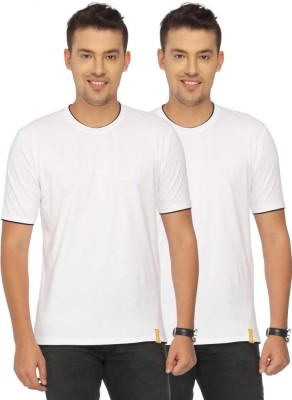 

Campus Sutra Solid Men Round Neck White T-Shirt(Pack of 2)