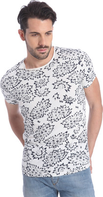 

Jack & Jones Printed Men's Round Neck White T-Shirt, Egret