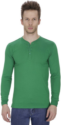 

Pintapple Solid Men's Henley Dark Green T-Shirt