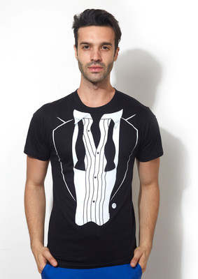

Smugglerz Inc. Graphic Print Men's Round Neck Black T-Shirt