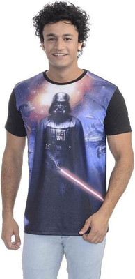 

Star Wars Printed Men's Round Neck White T-Shirt, Black;white