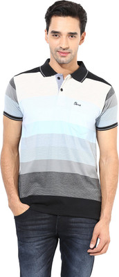 

Okane Striped Men's Polo Neck Light Blue T-Shirt, Sky