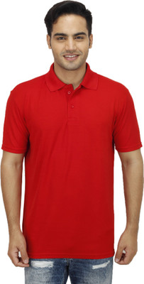 

Sanvi Traders Solid Men Polo Neck Denim Red T-Shirt