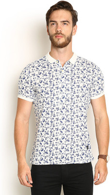 Blackberrys Printed Men's Polo Neck Blue T-Shirt, Prussian blue
