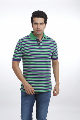 

Park Avenue Striped Men's Polo Neck Purple T-Shirt