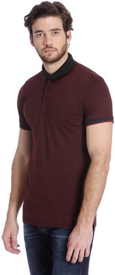 

Jack & Jones Solid Men's Polo Neck Black T-Shirt