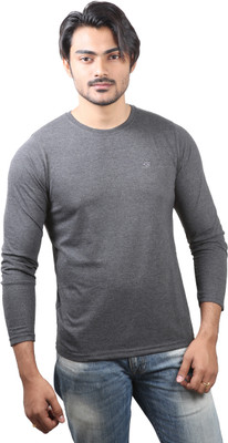 

Spur Solid Men' Round Neck Silver T-Shirt, Anthra melange