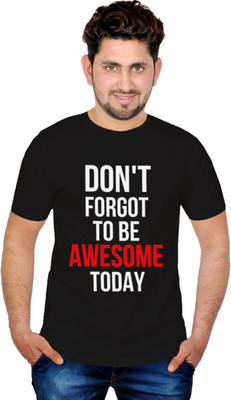 

INKIT Graphic Print Men' Round Neck Black T-Shirt