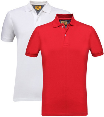 

Campus Sutra Solid Men Henley Red, White T-Shirt(Pack of 2
