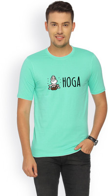

Campus Sutra Printed Men Round Neck Green T-Shirt, Sea green