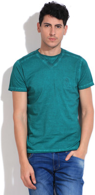 Pepe Jeans Solid Men's Round Neck Green T-Shirt, Teal