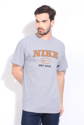 

Nike Printed Men' Round Neck Grey T-Shirt