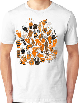 

Foscous Printed Men's Round Neck White T-Shirt