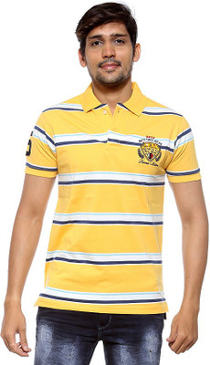 

Sports 52 Wear Striped Men's Polo Neck Yellow T-Shirt