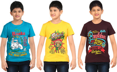 

FabTag - Dongli Boys Printed T Shirt(Multicolor, Pack of 3