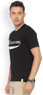 

Campus Sutra Printed Men Round Neck Black T-Shirt