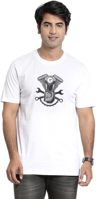 

Seven Solid Men's Round Neck White T-Shirt